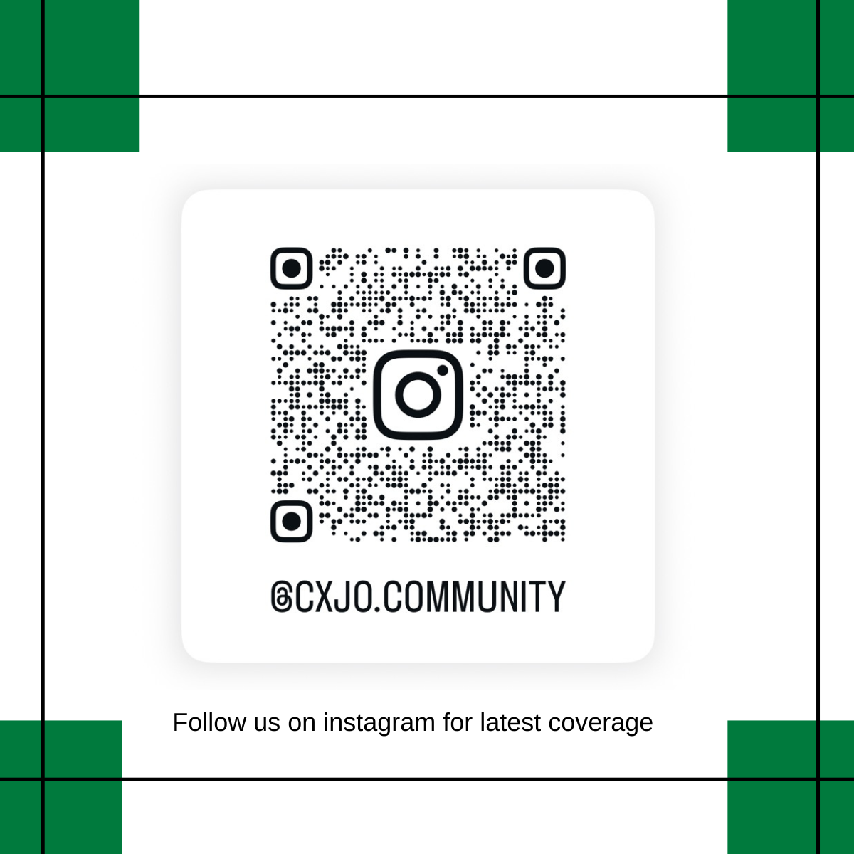 Scan to follow @cxjo.community on Instagram